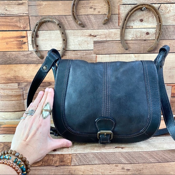 FOSSIL vintage timeless saddle bag in black Patina - Picture 8 of 14